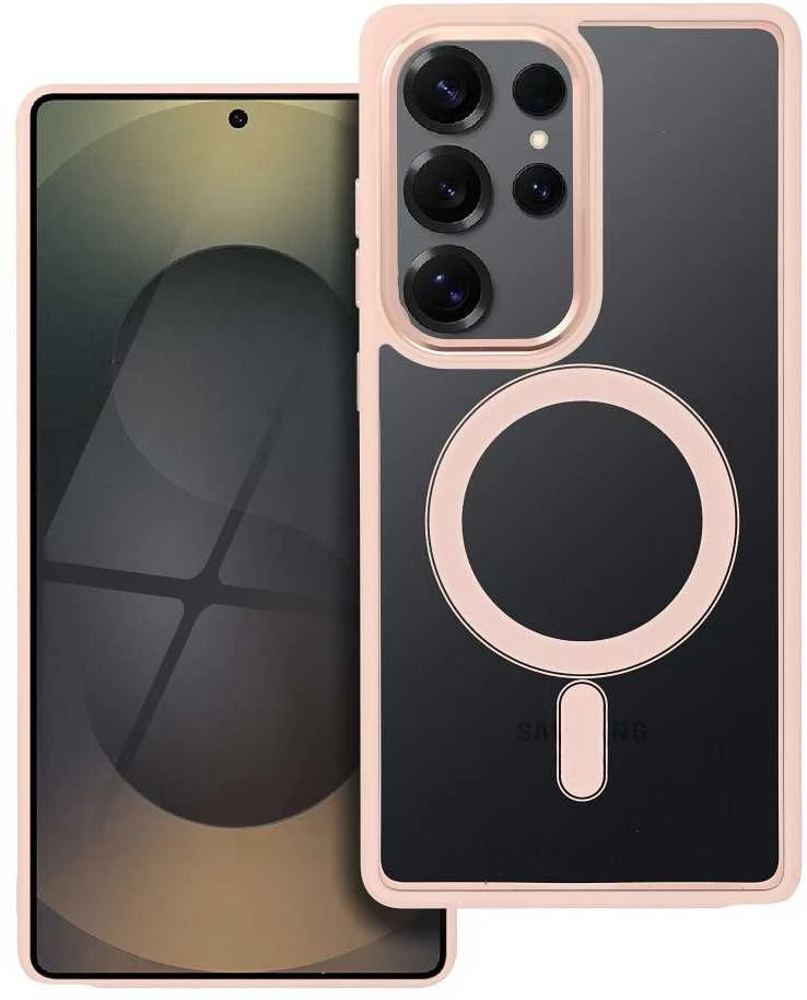 Oem 4Kom COLOR EDGE MAG COVER dėklas, suderinamas su MagSafe, skirtas SAMSUNG S25 ULTRA pink