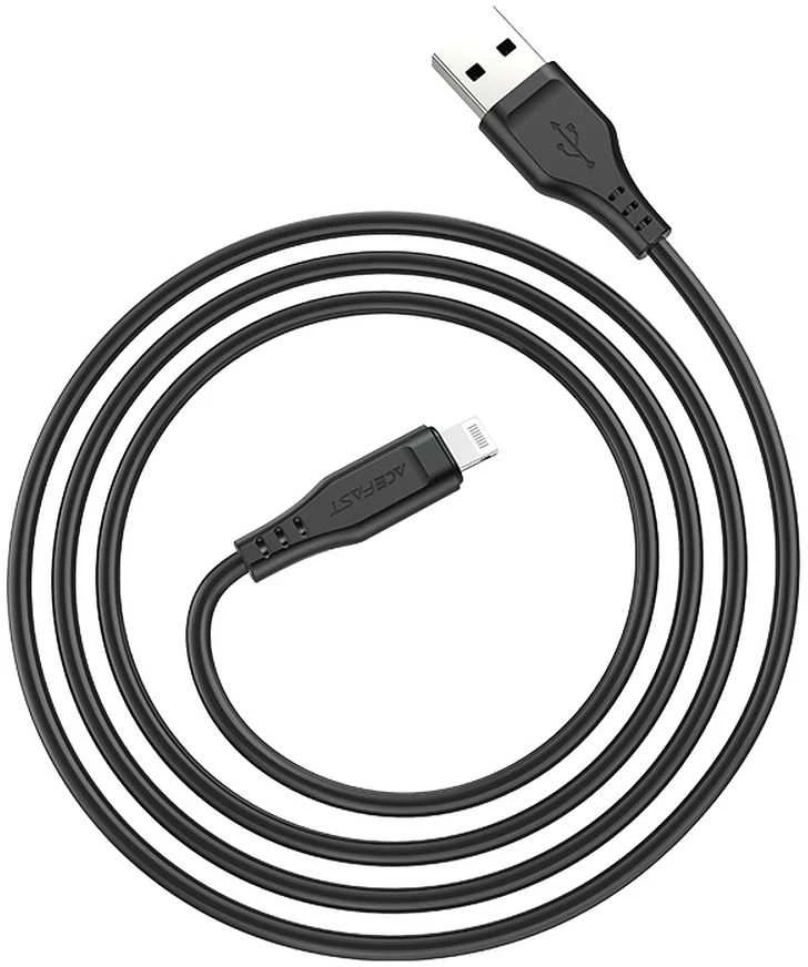 USB laidas Acefast C3-02 MFi USB-A iki Lightning 1.2m juodas