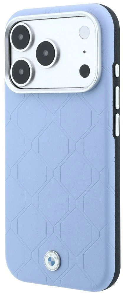 Dėklas BMW Sign Deboss Quilted Metal Logo MagSafe Case, skirtas iPhone 17 Pro / 18 Pro - Mėlyna