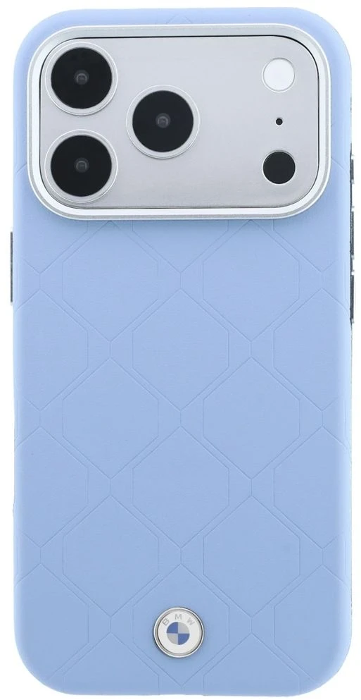 Dėklas BMW Sign Deboss Quilted Metal Logo MagSafe Case, skirtas iPhone 17 Pro / 18 Pro - Mėlyna