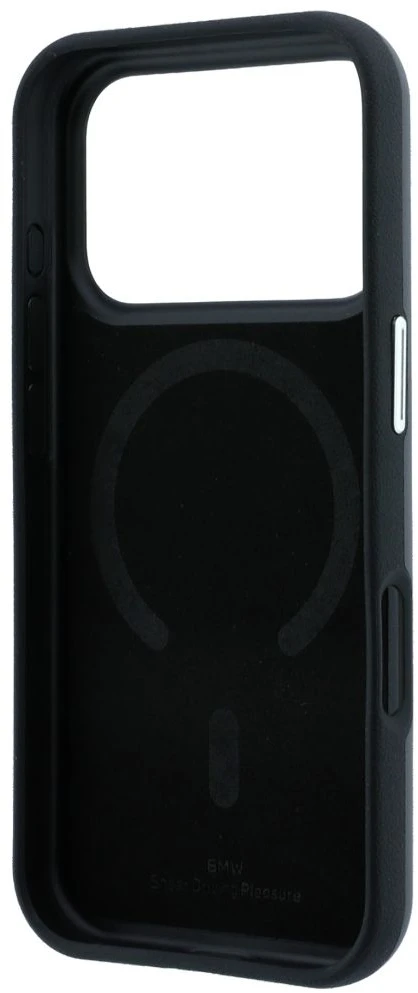 BMW pasviręs įspaustų raidžių MagSafe dėklas, skirtas iPhone 17 Pro Max / 18 Pro Max - pilka