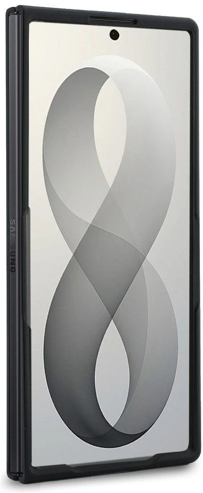 BMW M PU Perforated Tricolor Stripe Magnetic dėklas Samsung Galaxy Z Fold 8 Ultra juodos spalvos