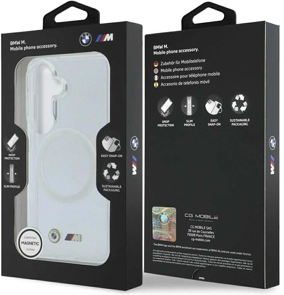 BMW M IML Metal Metal Logo Magnetic dėklas skirtas Samsung Galaxy S26 skaidrus
