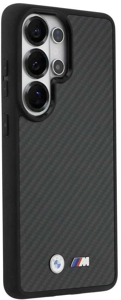 Dėklas BMW M Kevlar Logo MagSafe Samsung Galaxy S26 Ultra juodos spalvos