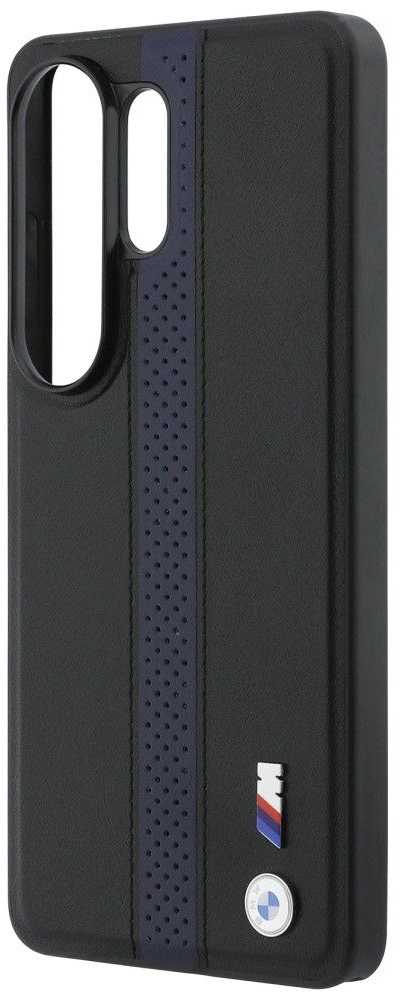 BMW M PU Leather Perforated Stripes and Metal Logo Magnetic dėklas skirtas Samsung Galaxy S26 Ultra Mėlyna