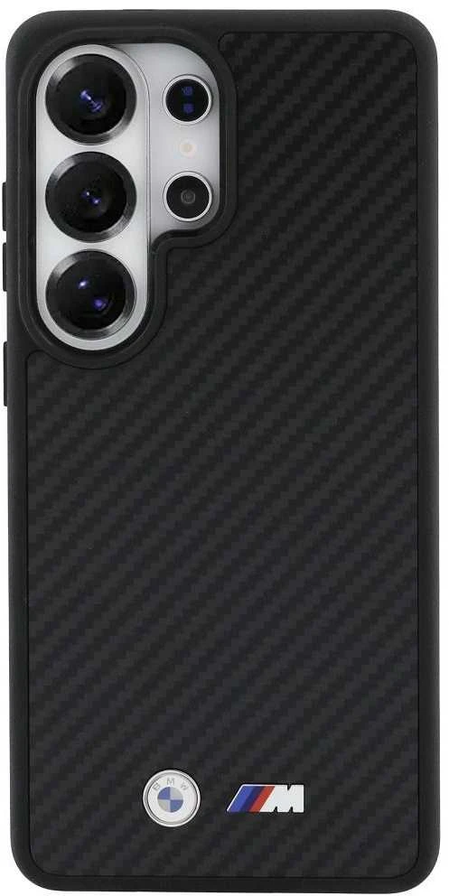 Dėklas BMW M Kevlar Logo MagSafe Samsung Galaxy S26 Ultra juodos spalvos