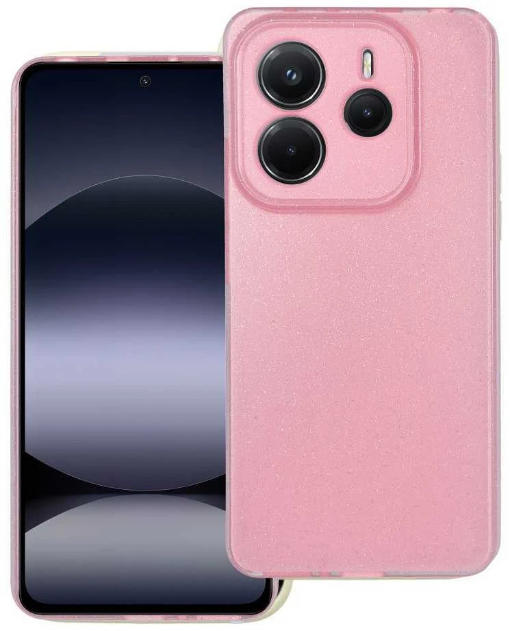 Dėklas Oem CLEAR CASE 2 mm BLINK skirtas Xiaomi Redmi NOTE 14 5G rožinės spalvos