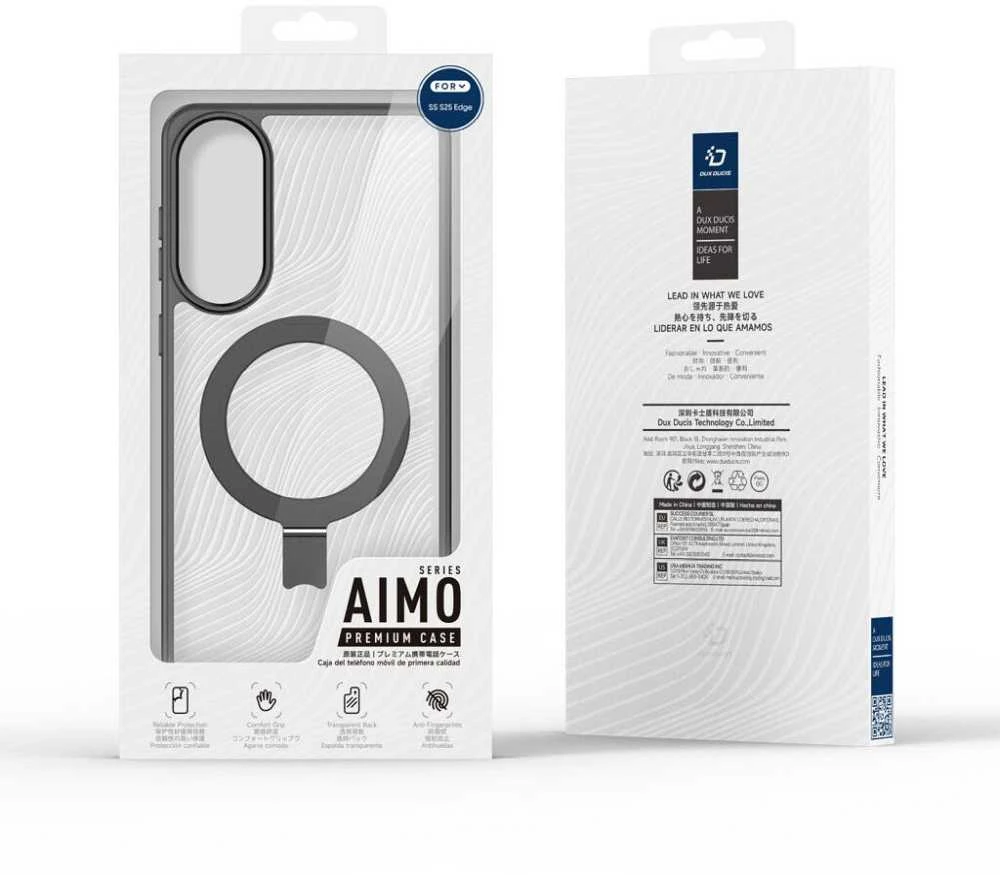 DUX DUCIS dėklas AIMO MAG compatible with MagSafe skirtas Samsung Galaxy S25 Edge juodos spalvos