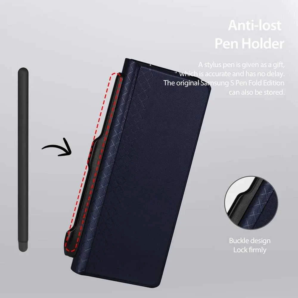 Dux Ducis dėklas BRIL with pen holder skirtas Samsung Galaxy Z Fold SE/W25 mėlynos spalvos