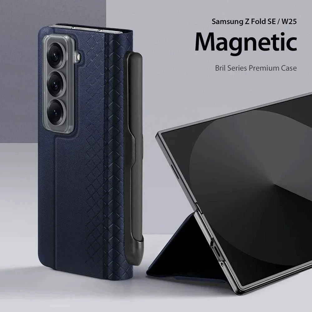 Dux Ducis dėklas BRIL with pen holder skirtas Samsung Galaxy Z Fold SE/W25 mėlynos spalvos