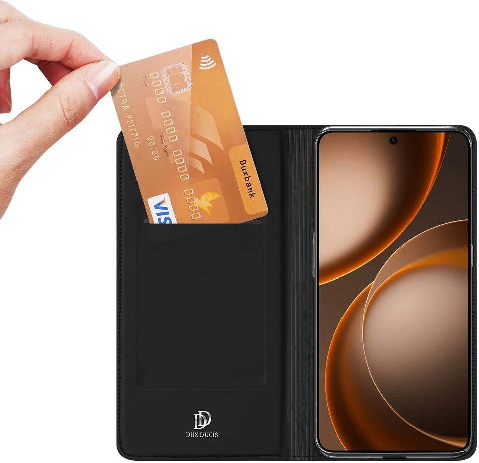 DUX DUCIS piniginės dėklas SKIN PRO, skirtas OPPO FIND X9 Ultra, juodas