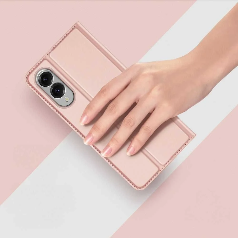 DUX DUCIS wallet dėklas SKIN PRO skirtas Samsung Galaxy S25 Edge rose