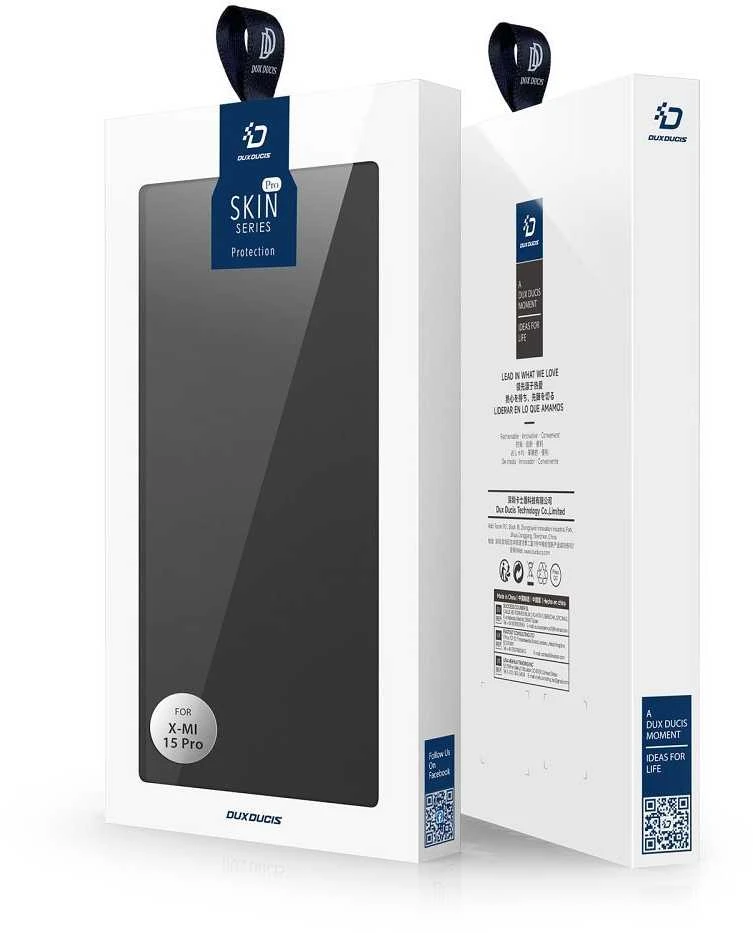 Dux Ducis atverčiamas dėklas SKIN PRO skirtas Xiaomi 15 Pro juodos spalvos