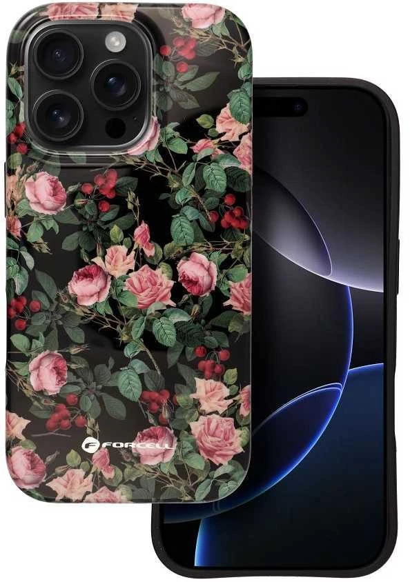 „iPhone 15 PRO MAX“ dėklas „Forcell F-Protect Mirage“, suderinamas su „Magsafe Military Drop-Test“, rožinis, dramatiškas
