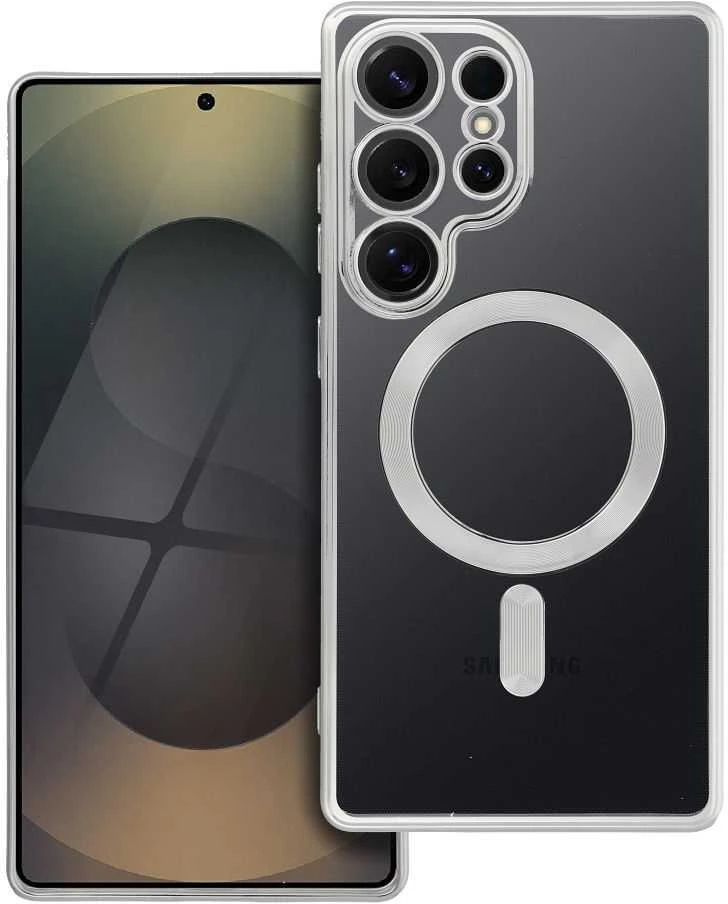 Oem ELECTRO MAG COVER dėklas suderinamas su MagSafe skirtas Samsung Galaxy S25 Ultra sidabro spalvos
