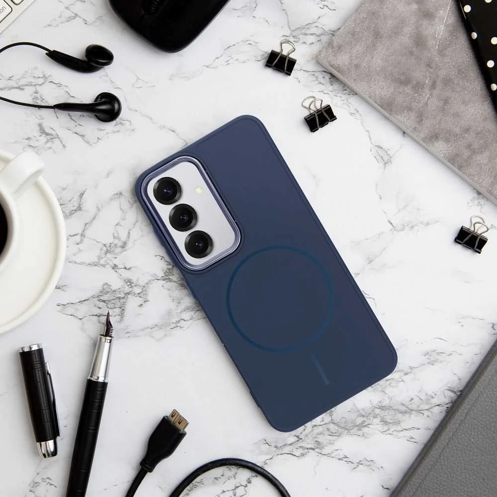 Oem Dėklas na Samsung S26 PLUS Frame Mag Cover zgodne su MagSafe tamsiai mėlyna