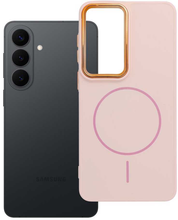 Oem Dėklas na Samsung S26 PLUS Frame Mag Cover suderinamas su MagSafe pudra rausva