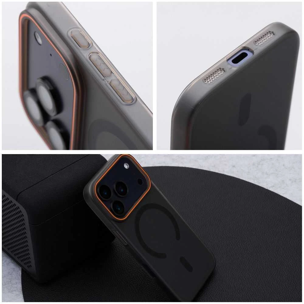 Oem Dėklas na Xiaomi Redmi Note 15 PRO 4G Go Oranžinis zgodne su MagSafe juoda