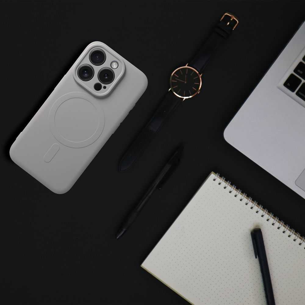 Oem Dėklas na Samsung A57 Silicone Mag Cover zgodne su MagSafe (camera protection) tytanowo pilka