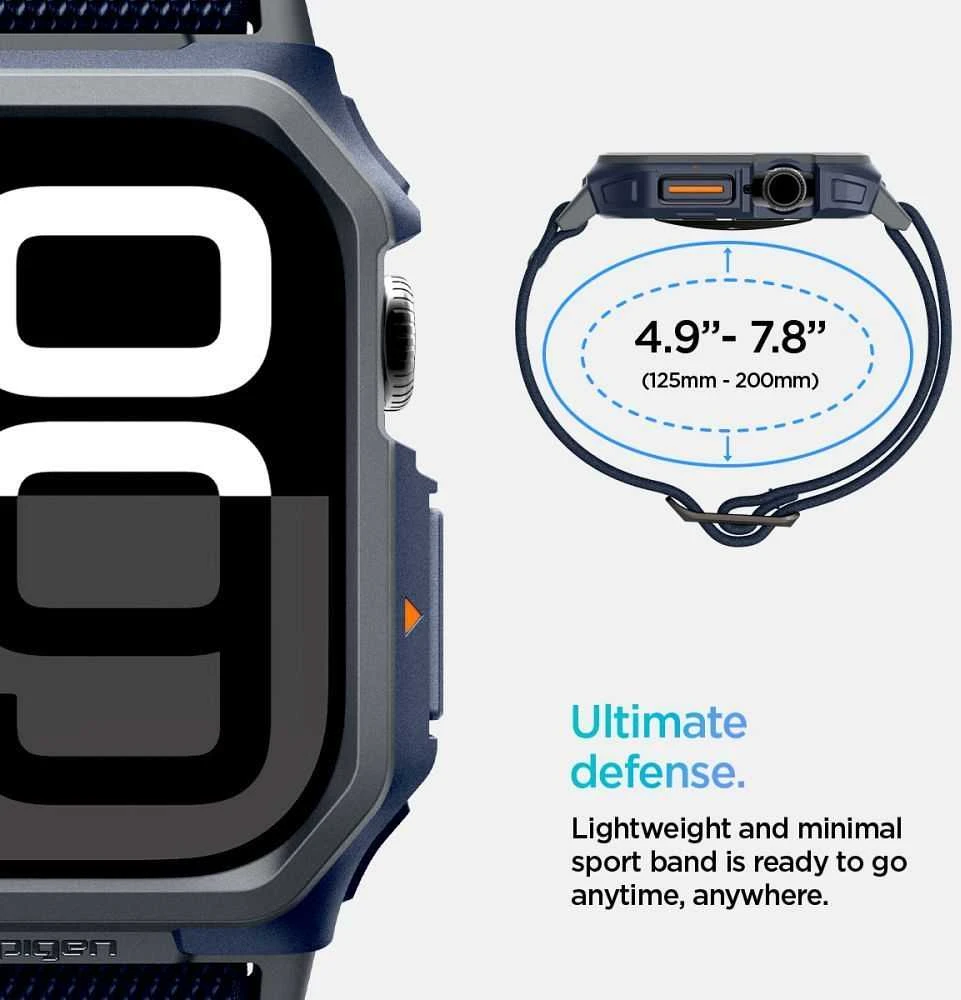 „Spigen Lite Fit Pro“ dirželis, skirtas „Apple Watch 10“ (46 mm), tamsiai mėlynas, Mėlyna