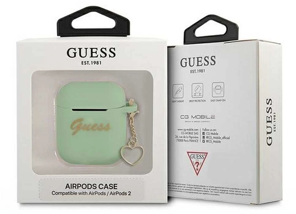 Dėklas Guess GUA2LSCHSN AirPods Žalias