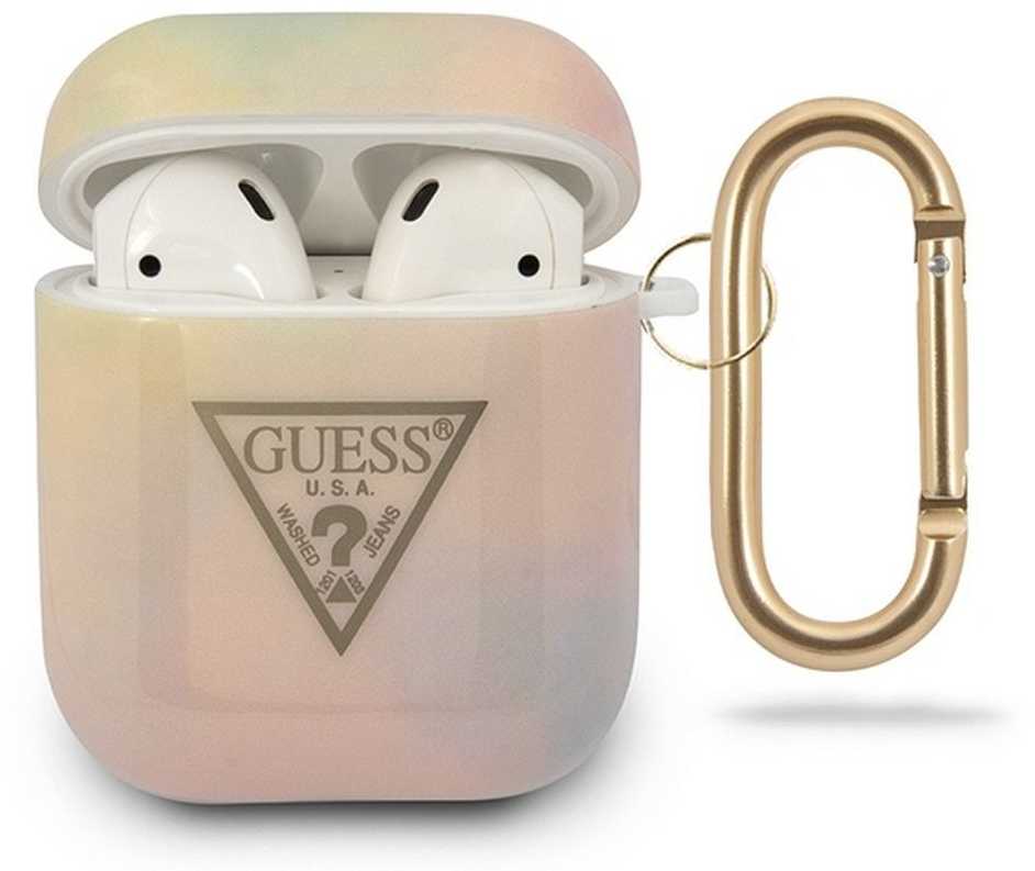 Dėklas Guess GUACA2TPUMCGG01 AirPods 1/2 cover rožinė/pink Tie & Dye Collection