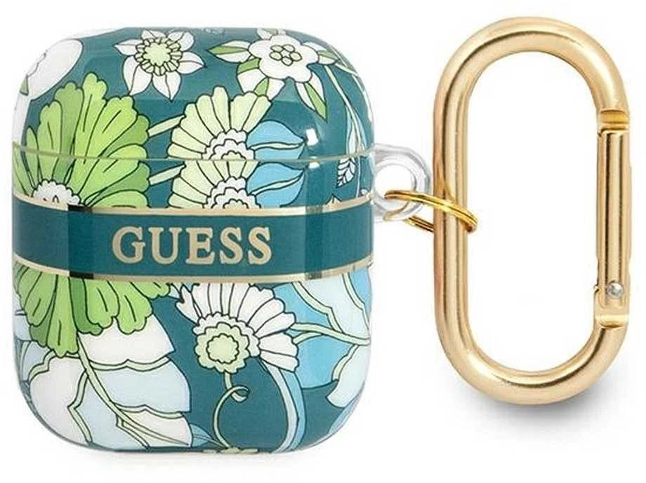 Guess GUA2HHFLN AirPods dėklas žalios spalvos Flower Strap Collection