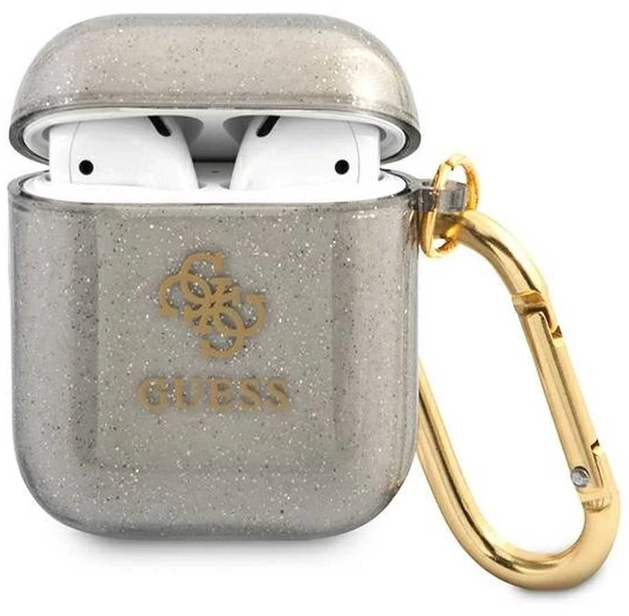 Guess dėklas, skirtas Airpods GUA2UCG4GK juodos spalvos Glitter Collection