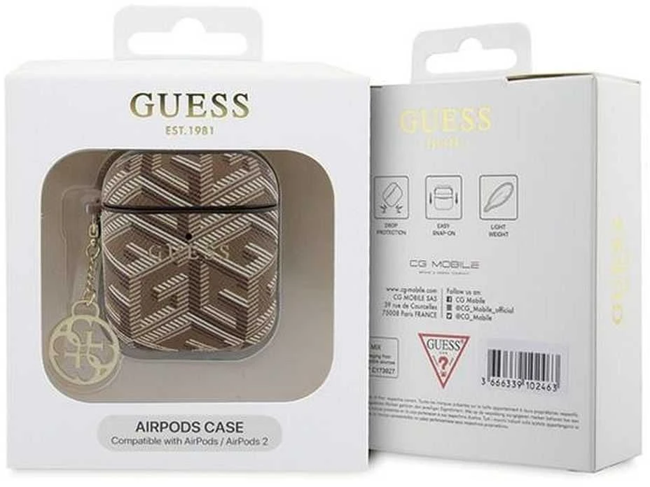 Guess GUA2PGCE4CW AirPods 1/2 dėklas rudos spalvos GCube Charm