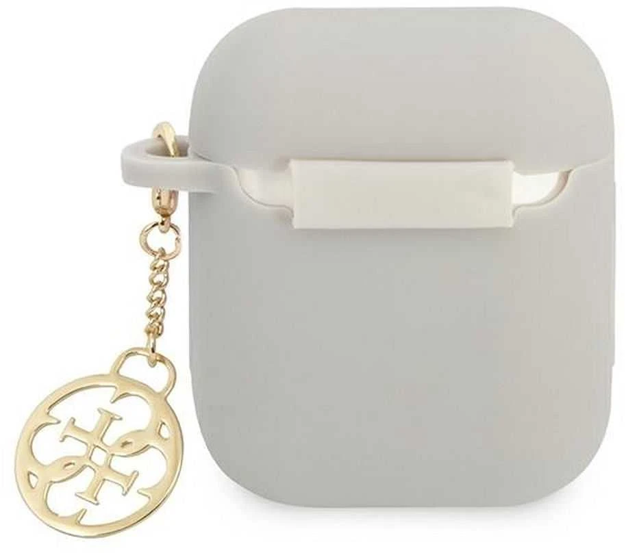 Guess GUA2LSC4EG AirPods dėklas pilkos spalvos silikoninis Charm 4G Collection