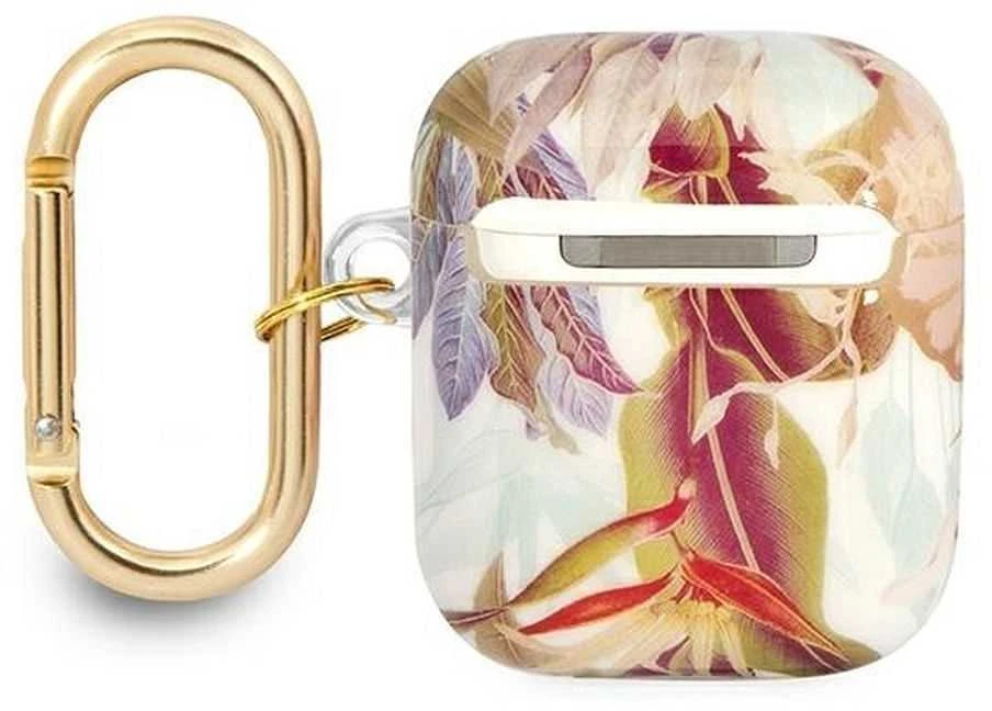 Dėklas GUESS GUA2HFLU AIRPODS 1/2 dangtelio violetinė/purpurinė Flower STAP KOLEKCIJA