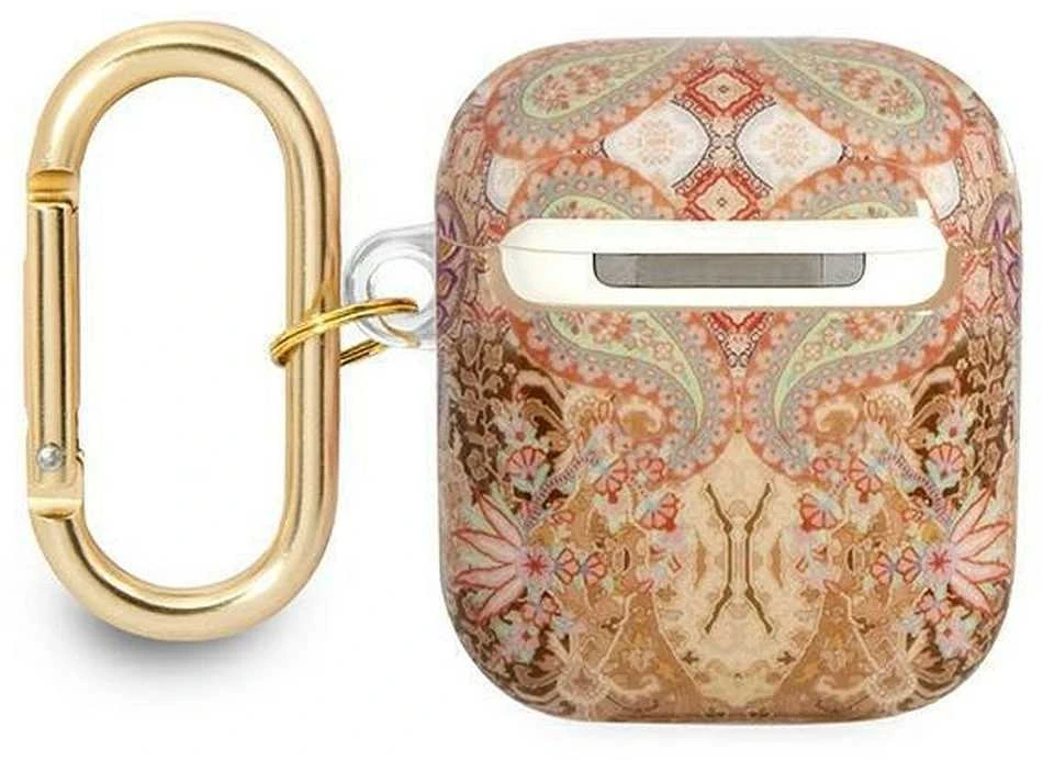 Apple AirPods ausinių dėklas Guess AirPods Paisley Strap Collection (GUA2HHFLD) aukso spalvos