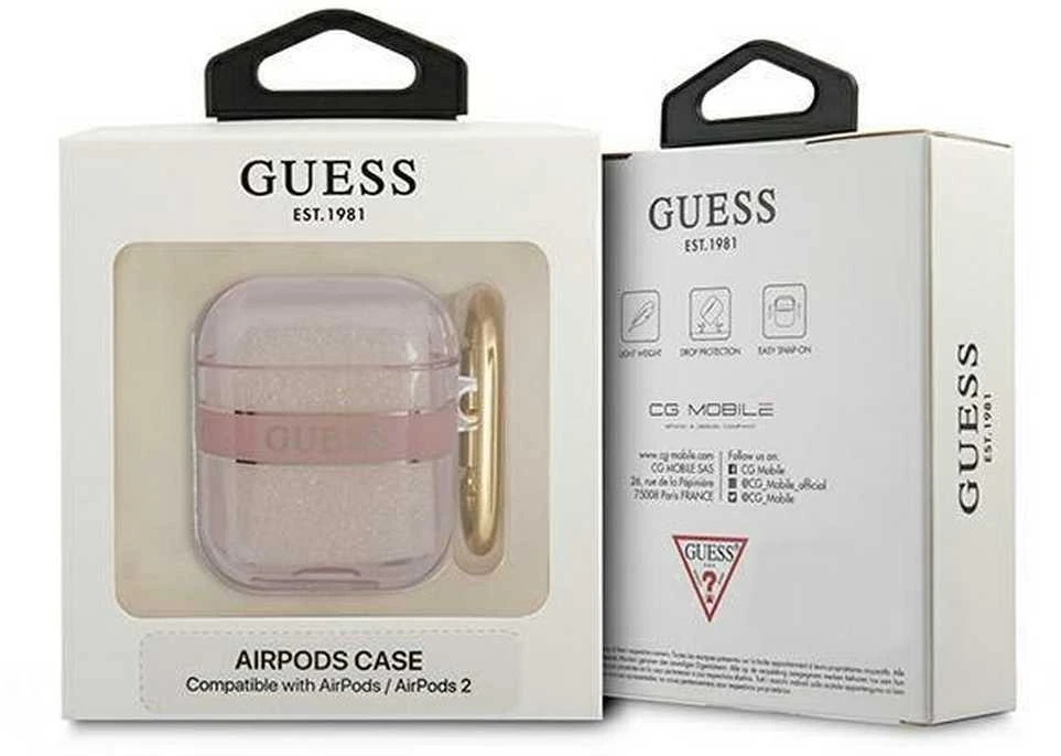 „Guess“ GUA2HHTSP „AirPods“ dangtelis rožinės spalvos dirželių kolekcija