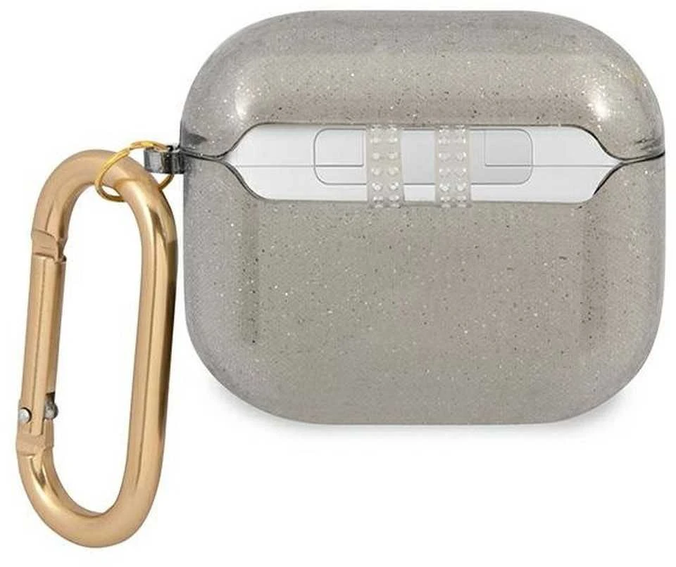 Dėklas GUESS GUA3UCG4GK AIRPODS 3 COVER Juodas GLITTER COLLECTION