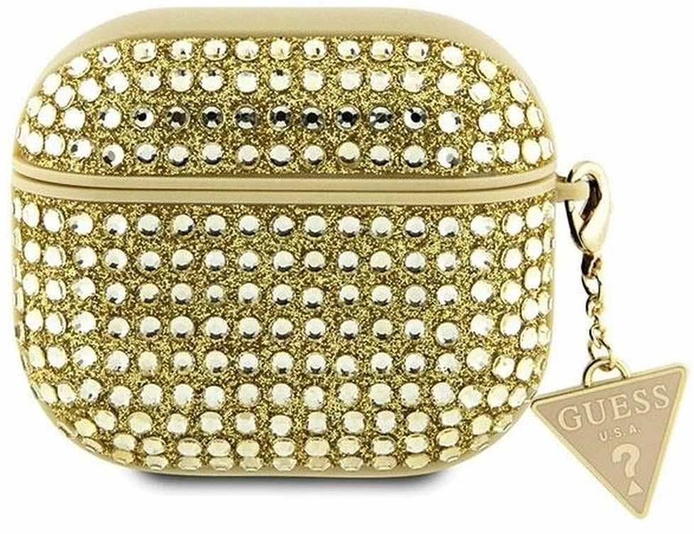 Guess GUA3HDGTPD AirPods 3 dėklas aukso spalvos Rhinestone Triangle Charm