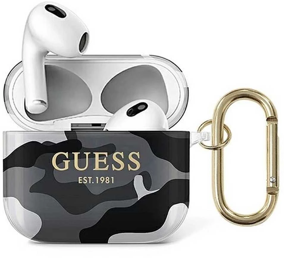 Guess GUA3UCAMG AirPods 3 dėklas juodos spalvos Camo Collection