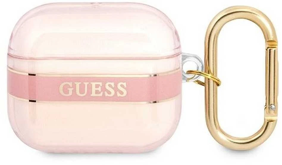 Guess GUA3HHTSP AirPods 3 dėklas rožinės spalvos Strap Collection