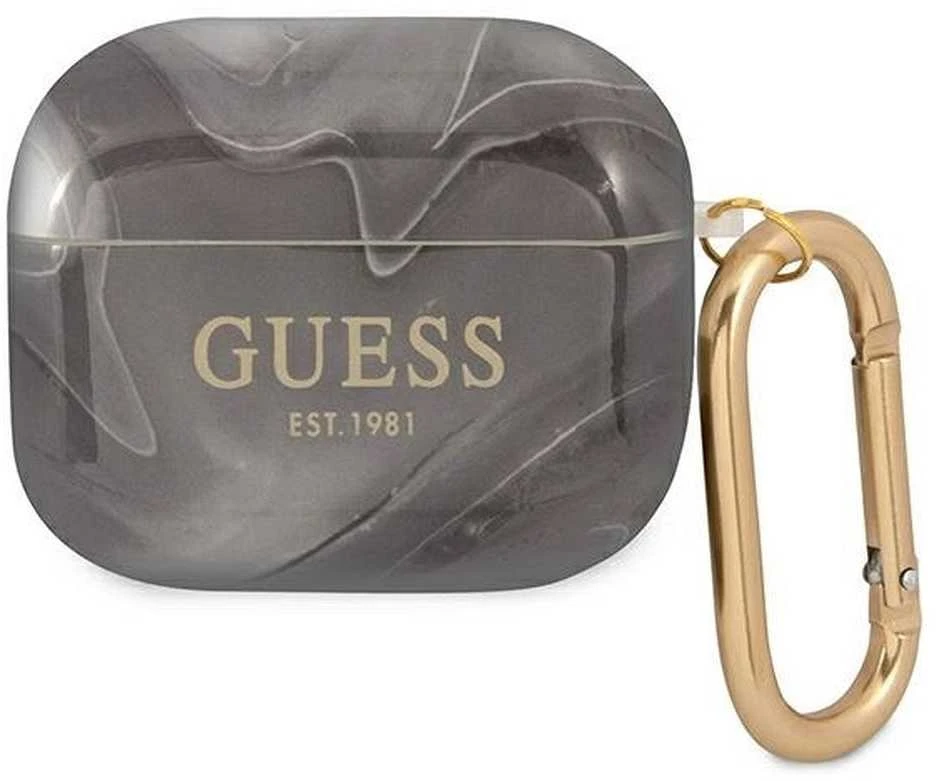 Guess GUA3UNMK AirPods 3 dėklas juodos spalvos Marble Collection