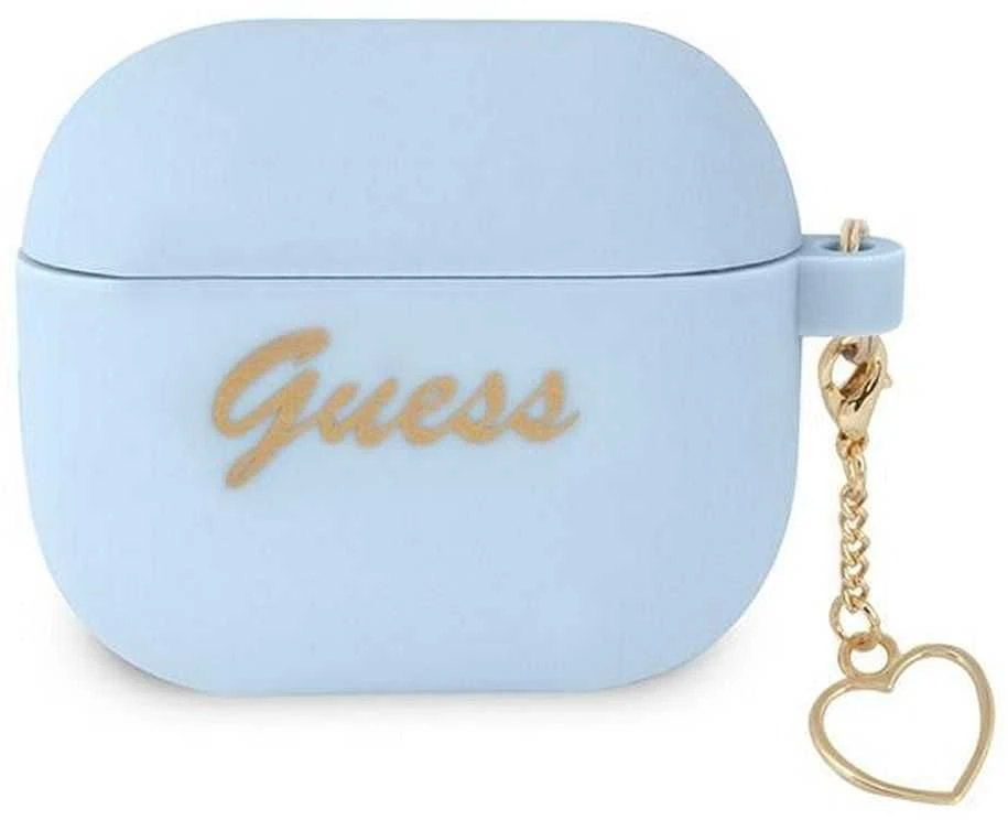 Guess AirPods 3 silikoninis dėklas su širdelės pakabuku