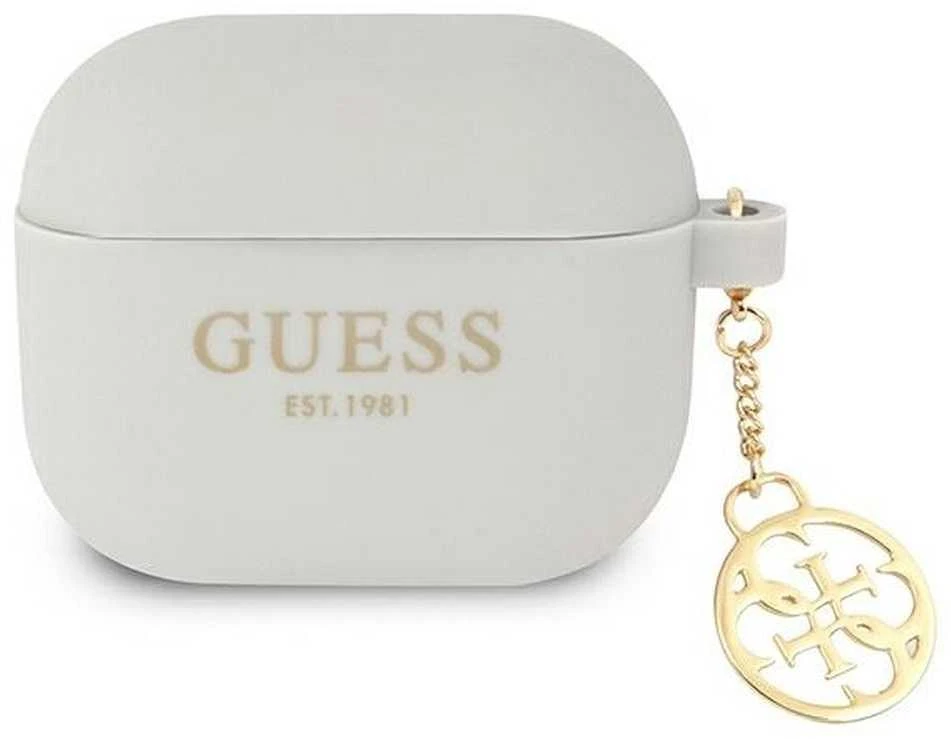 Dėklas GUESS GUA3LSC4EG AIRPODS 3 COVER GRAY/GRAY SILICONE CHARM 4G COLLECTION