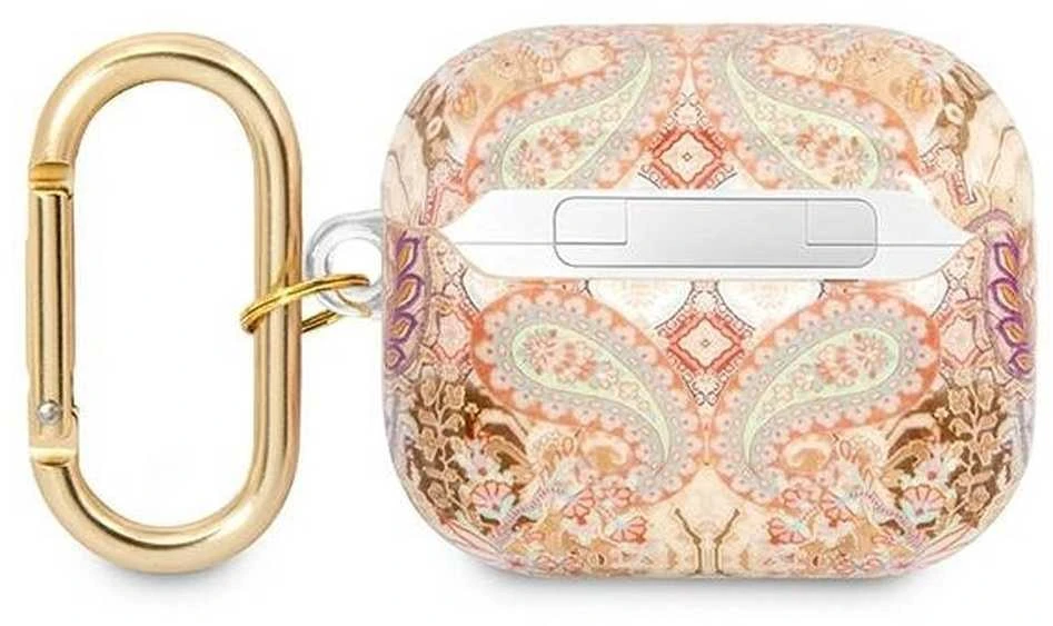 Guess GUA3HHFLD AirPods 3 dėklas aukso spalvos Paisley Strap Collection