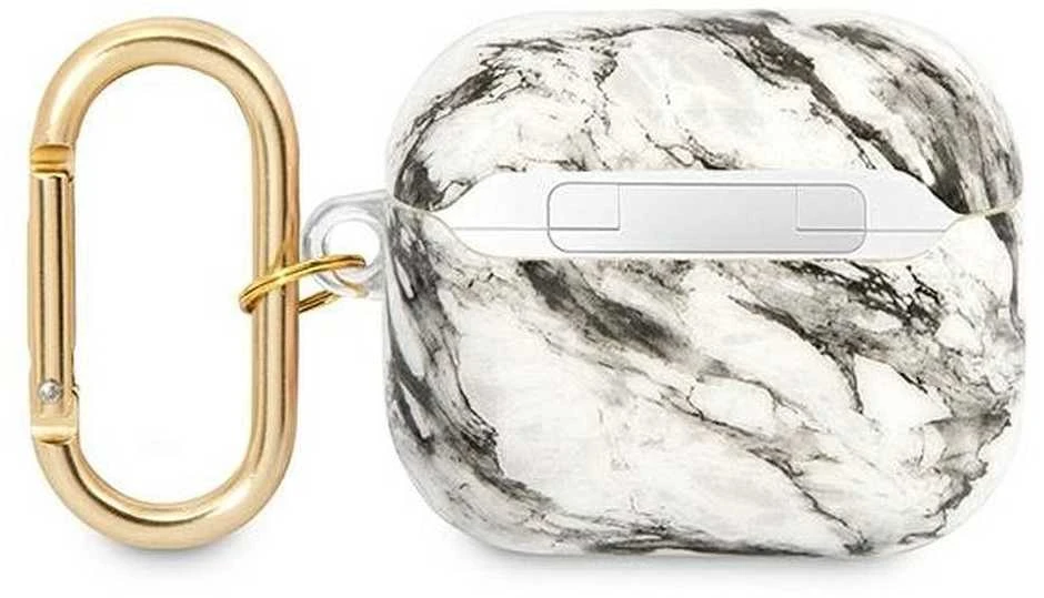 Guess GUA3HCHMAG AirPods 3 dėklas pilkos spalvos Marble Strap Collection