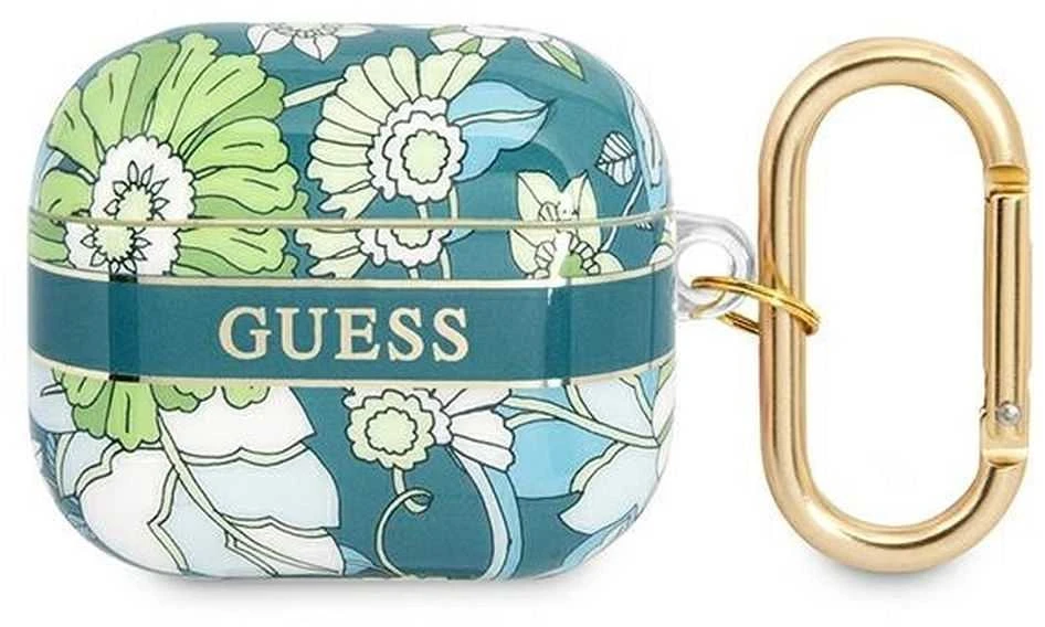 Guess GUA3HHFLN AirPods 3 dėklas žalios spalvos Flower Strap Collection