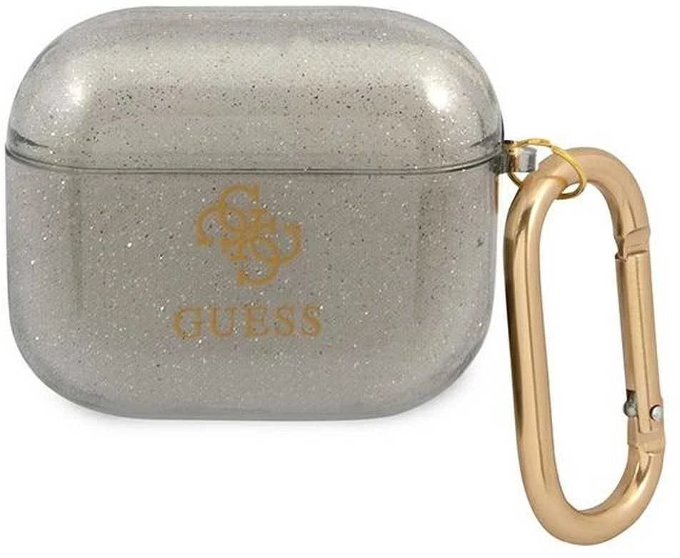 Dėklas GUESS GUA3UCG4GK AIRPODS 3 COVER Juodas GLITTER COLLECTION