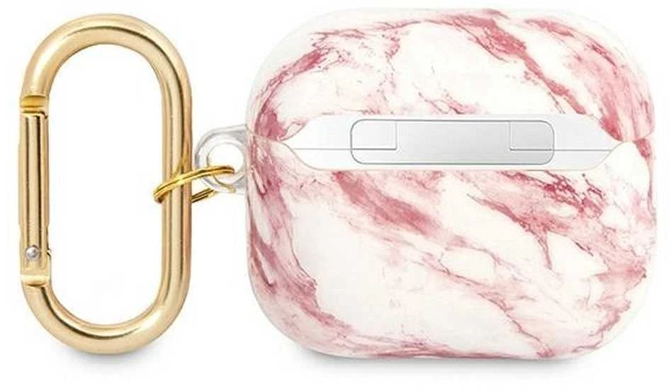 Guess GUA3HCHMAP AirPods 3 dėklas rožinės spalvos Marble Strap Collection