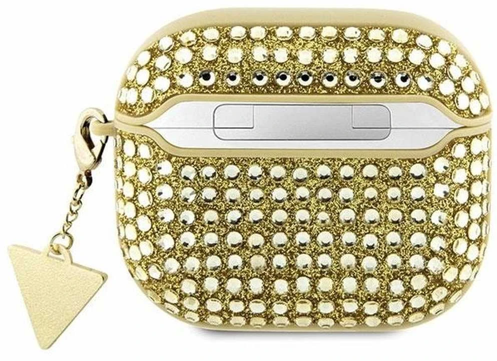 Guess GUA3HDGTPD AirPods 3 dėklas aukso spalvos Rhinestone Triangle Charm