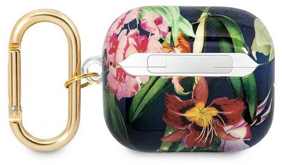 Guess GUA3HHFLB AirPods 3 dėklas mėlynos spalvos Flower Strap Collection
