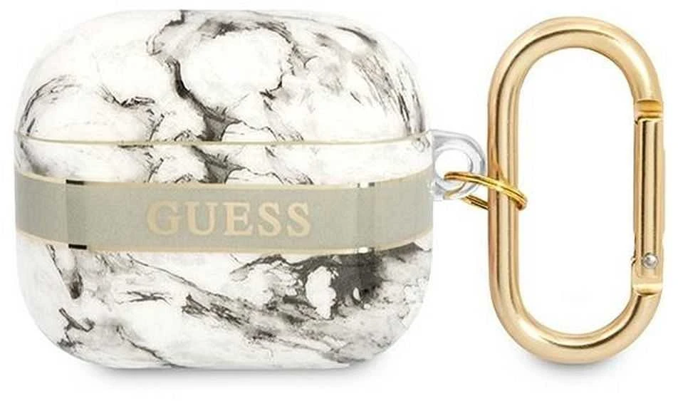 Guess GUA3HCHMAG AirPods 3 dėklas pilkos spalvos Marble Strap Collection