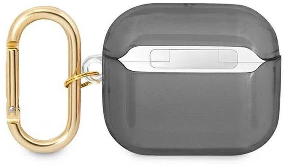 Dėklas GUESS GUA3HTSK AIRPODS 3 COVER Juodas/Juodas STRAP COLLECTION