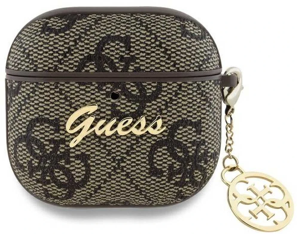 Guess GUA4G4GSMW AirPods 4 dėklas rudos spalvos 4G Charm Collection